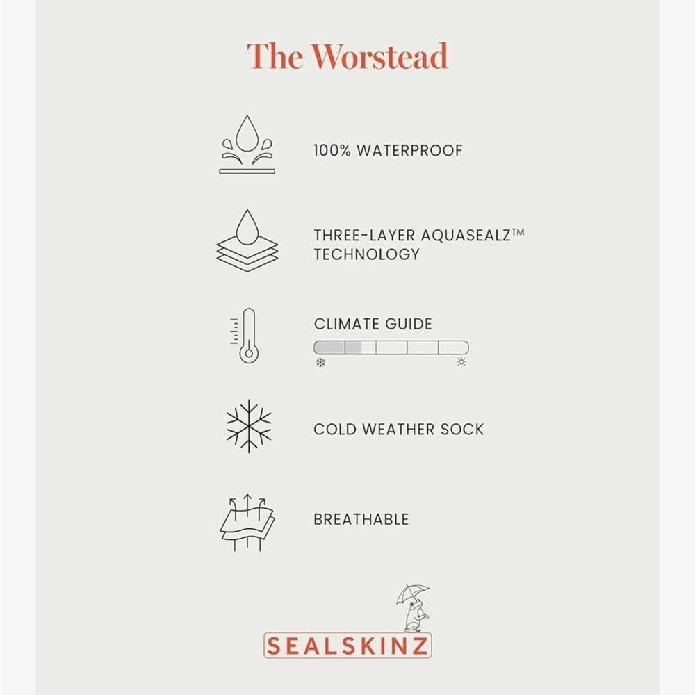 SEALSKINZ Worstead Unisex Waterproof Cold Weather Knee Length Socks - Picture 5 of 5